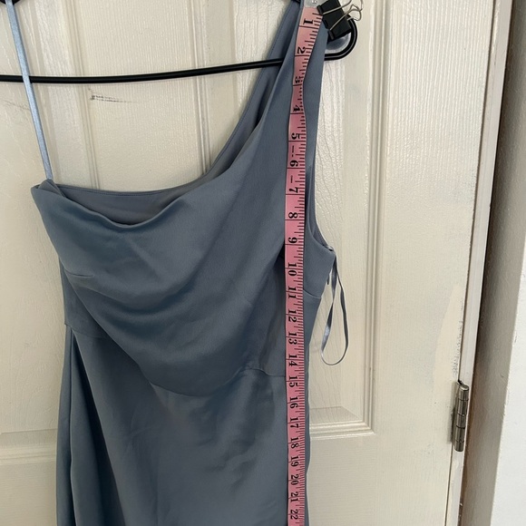 BHLDN Dylan one shoulder satin side slit gown NWT - Picture 14 of 16